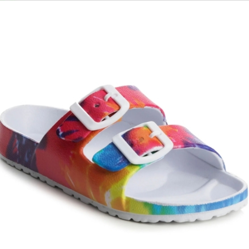 BRAND NEW SO COLORBLOCKED DOUBLE STRAP SANDALS